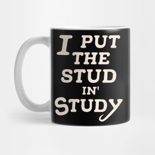 I put the stud in study Mug